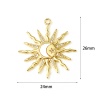 Picture of Copper Galaxy Charms Sun 18K Real Gold Plated Moon Micro Pave Clear Rhinestone 26mm x 24mm, 1 Piece