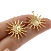Picture of Copper Galaxy Charms Sun 18K Real Gold Plated Moon Micro Pave Clear Rhinestone 26mm x 24mm, 1 Piece