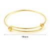 Immagine di Rame Braccialetto Tondo 18K Oro riempito Regolabile 19cm Lunghezza, 2 Pz