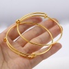 Immagine di Rame Braccialetto Tondo 18K Oro riempito Regolabile 19cm Lunghezza, 2 Pz