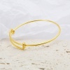 Immagine di Rame Braccialetto Tondo 18K Oro riempito Regolabile 19cm Lunghezza, 2 Pz