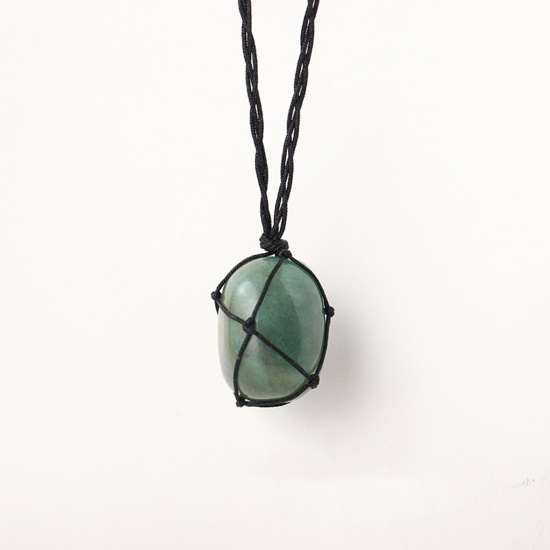 Picture of Aventurine ( Natural ) Necklace Green Irregular Woven 60cm(23 5/8") long, 1 Piece
