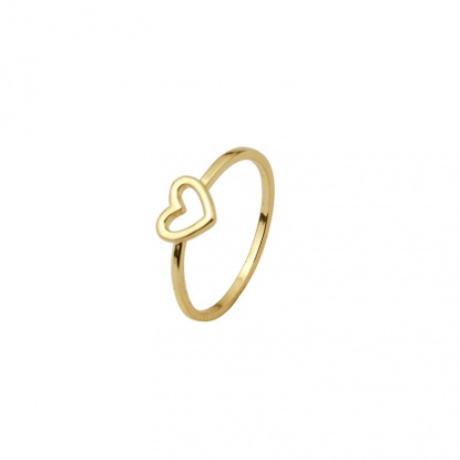 Bild von Ring Vergoldet Kreisring Herz 16.5mm（US Größe:6), 1 Stück