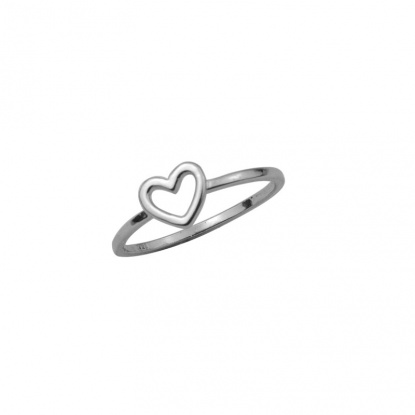 Bild von Ring Silberfarbe Kreisring Herz 16.5mm（US Größe:6), 1 Stück