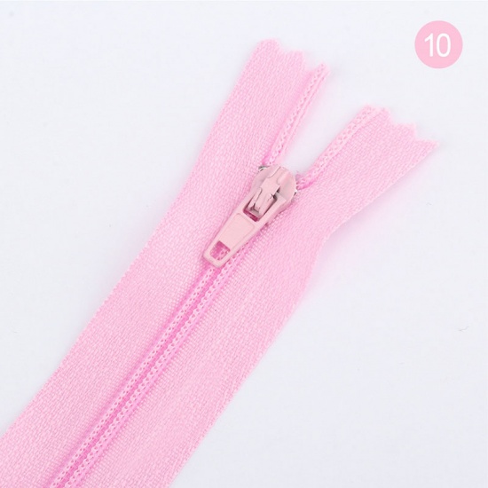 Imagen de Nylon Cierre de cremallera Color rosa 20cm, 10 Unidades