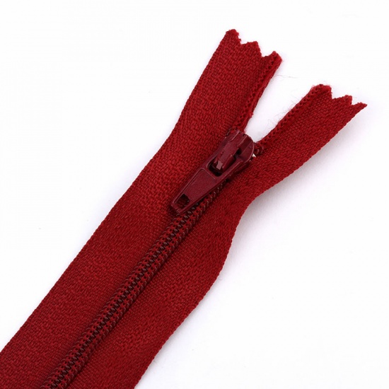 Imagen de Nylon Cierre de cremallera Rojo oscuro 20cm, 10 Unidades