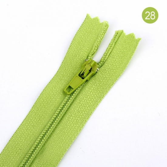 Imagen de Nylon Cierre de cremallera Verde Amarillo 20cm, 10 Unidades
