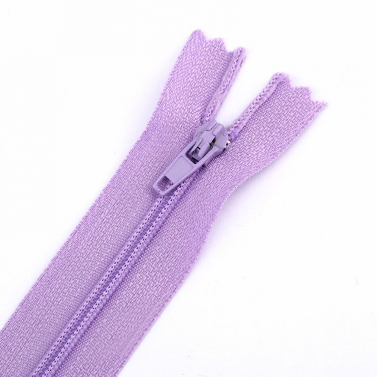 Imagen de Nylon Cierre de cremallera Púrpura Claro 20cm, 10 Unidades