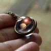 Picture of Necklace Antique Bronze Ball Galaxy Universe Glow In The Dark 50cm(19 5/8") long, 1 Piece