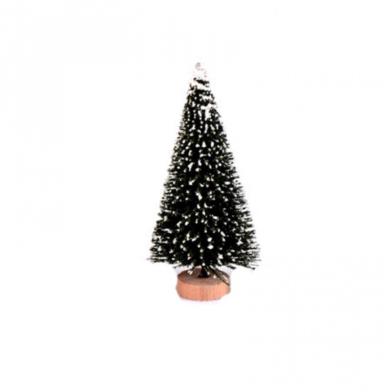 Bild von Dunkelgrün - Style3 Künstliche Schneeflocken Weihnachten Baum Weihnachten Dekoration Dekoration Weihnachten Grün Silber Minibaum