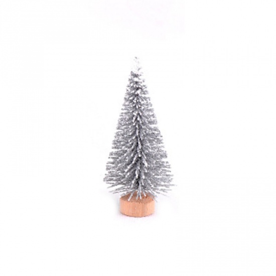 Bild von Silber - Style6 Künstliche Schneeflocken Weihnachten Baum Weihnachten Dekoration Dekoration Weihnachten Grün Silber Minibaum