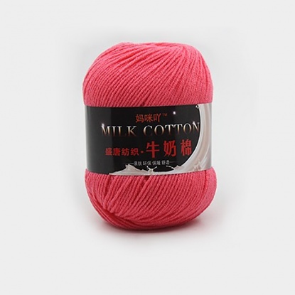 Image de Fil à Tricoter Super Doux en Nylon+Coton Rouge Pastèque 2mm, 1 Pelote