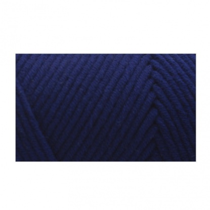 Image de Fil à Tricoter Super Doux en Coton Mélangé Bleu Foncé 1 Pelote