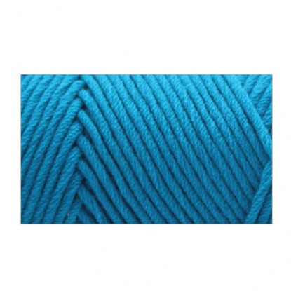 Image de Fil à Tricoter Super Doux en Coton Mélangé Bleu Lac 1 Pelote