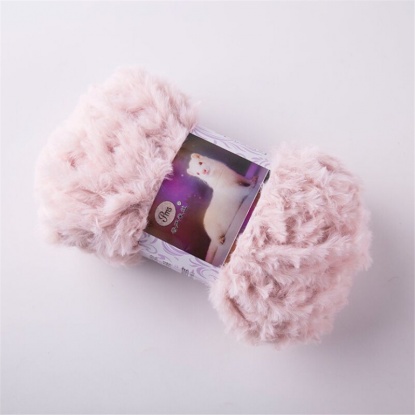 Image de Rose pâle - Velours imitation fourrure synthétique, laine épaisse tissée à la main