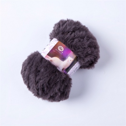Image de Gris foncé - Velours imitation fourrure synthétique, laine épaisse tissée à la main