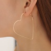 Picture of Stainless Steel Hoop Earrings Gold Plated Heart 62mm x 59mm, 1 Pair
