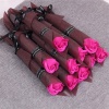 Picture of Soap Artificial Rose Flower Home Decoration Fuchsia 27cm - 28cm long, 1 Piece