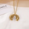 Picture of Necklace Gold Tone Antique Gold Sunflower Hidden Message " Keep fucking going " Can Open 52cm(20 4/8") long, 1 Piece