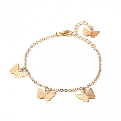 Picture of Bracelets Gold Plated Butterfly Animal 18.5cm(7 2/8") long, 1 Piece