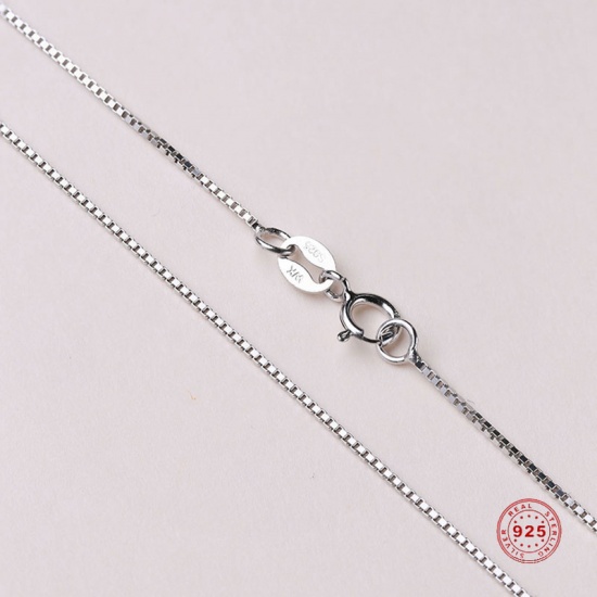 Bild von Sterling Silber Venezianerkette Halskette Silbrig 40cm lang, Kettengröße: 0.8mm, 1 Strang