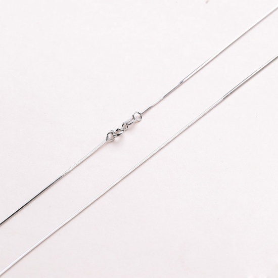 Bild von Sterling Silber Schlangenkette Kette Halskette Silbrig 40cm lang, Kettengröße: 0.6mm, 1 Strang