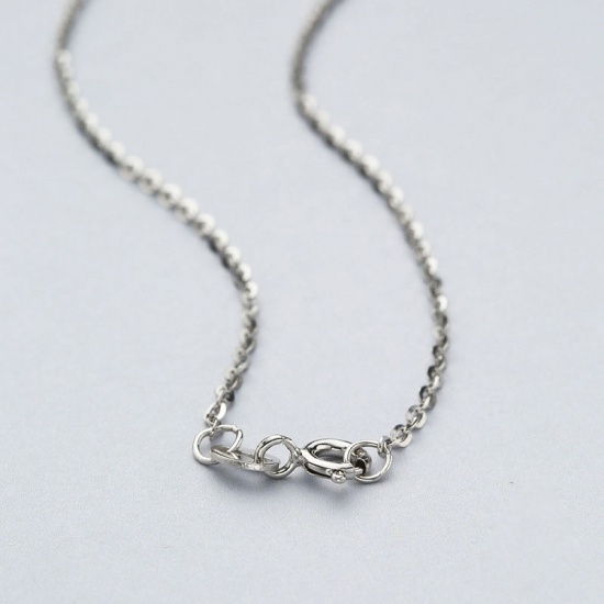 Bild von Sterling Silber Schmuckkette Kette Halskette Silbrig 45cm lang, Kettengröße: 1.5mm, 1 Strang