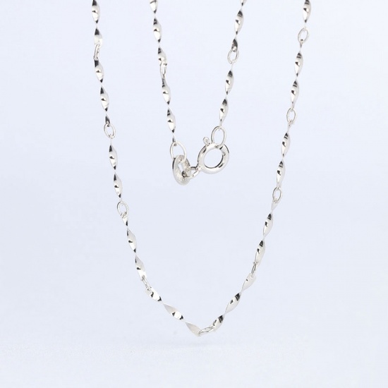Bild von Sterling Silber Schmuckkette Kette Halskette Silbrig 45cm lang, Kettengröße: 1.2mm, 1 Strang