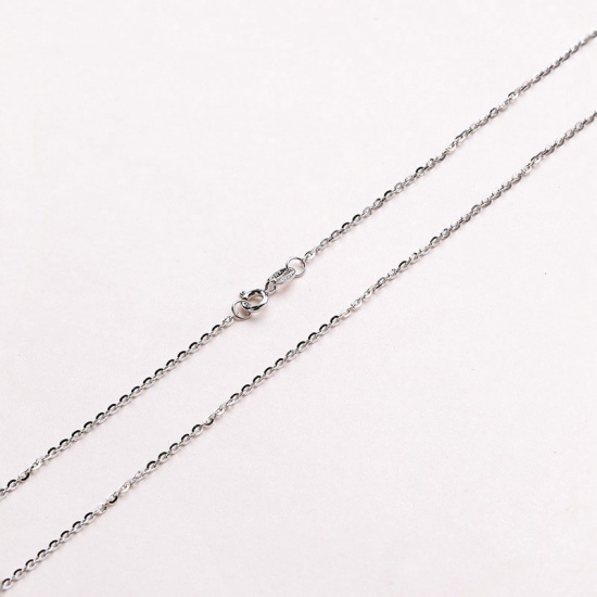 Bild von Sterling Silber Schmuckkette Kette Halskette Silbrig 45cm lang, Kettengröße: 1.5mm, 1 Strang