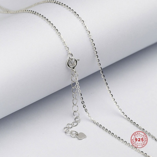 Bild von Sterling Silber Schmuckkette Kette Halskette Silbrig 40cm lang, Kettengröße: 1.3mm, 1 Strang