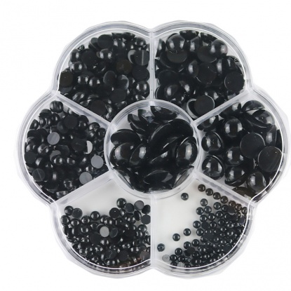Bild von Schwarz - 500 Stück Plastikspielzeugpuppe Handwerk machen Augen 12mm Dia - 3mm Dia