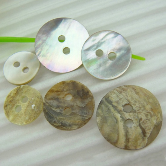 Imagen de Botón de Costura Dos Agujeros Concha de Ronda 13mm Diámetro, 50 Unidades