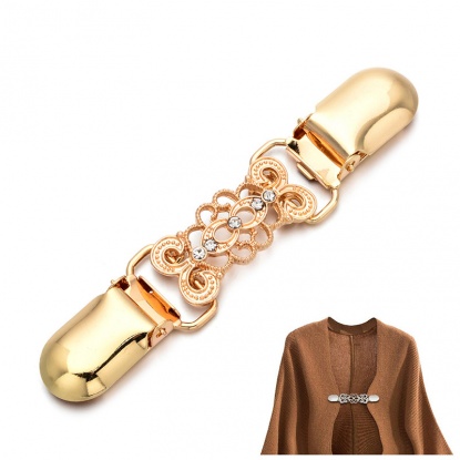 Picture of Gold Plated - Sweater Clips Cardigan Collar Clips Dresses Shawl Clip