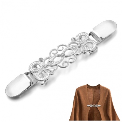 Picture of Silver Plated - Sweater Clips Cardigan Collar Clips Dresses Shawl Clip