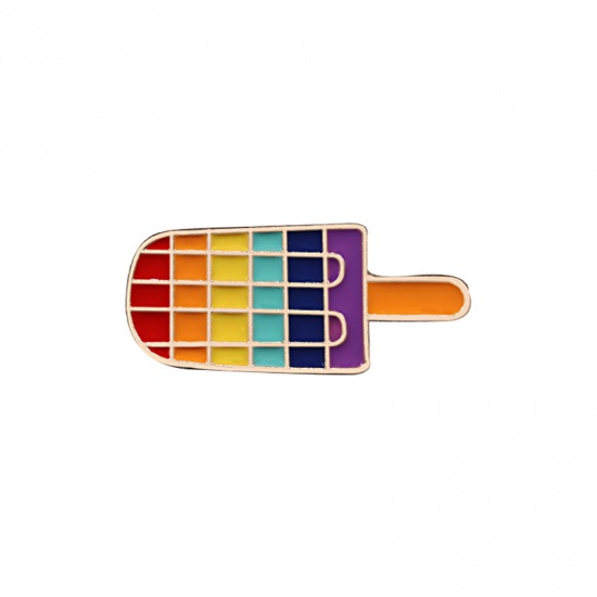 Picture of Pin Brooches Multicolor Enamel 37mm x 16mm, 1 Piece