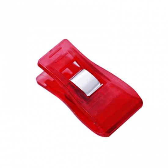 Bild von Rot - 20 Stück Job Foot Case Mehrfarbige Kunststoffklammern Stoffklemmen Patchwork Säumen Nähwerkzeuge Nähzubehör 33 mm x 18 mm