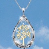 Picture of Necklace Gold Plated Transparent Clear Tree of Life 42cm(16 4/8") long, 1 Piece