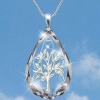 Picture of Necklace Silver Tone Transparent Clear Tree of Life 42cm(16 4/8") long, 1 Piece