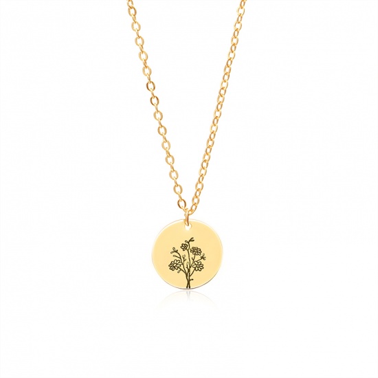 Picture of Flora Collection Necklace Gold Plated Aster 44cm(17 3/8") long, 1 Piece