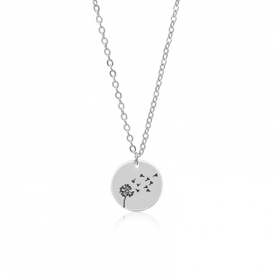 Picture of Flora Collection Necklace Silver Tone Dandelion 44cm(17 3/8") long, 1 Piece