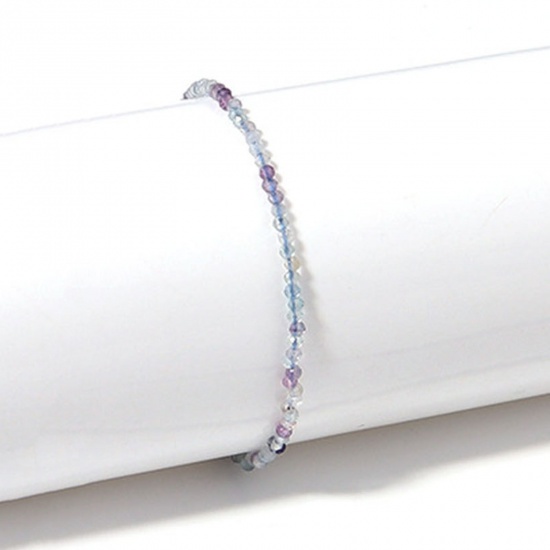 Immagine di Naturale Fluorite Elegante Bracciali Delicato bracciali delicate braccialetto in rilievo Oro Placcato Grigio Scuro Sezione 22cm Lunghezza, 1 Pz
