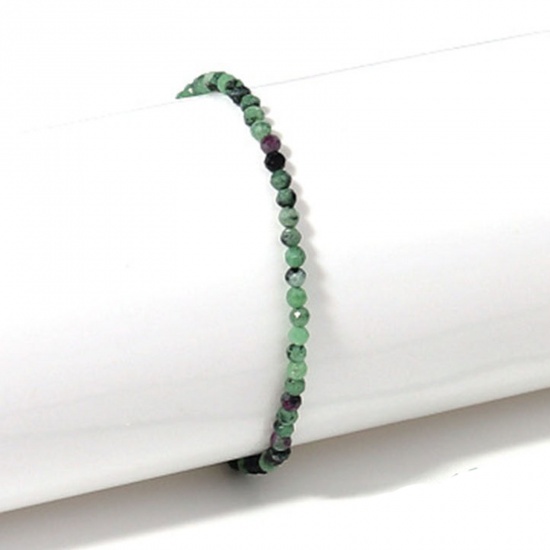 Image de Bracelets Raffinés Bracelets Délicats Bracelet de Perles en Pierre Élégant ( Naturel ) Doré Vert A Facettes 22cm Long, 1 Pièce