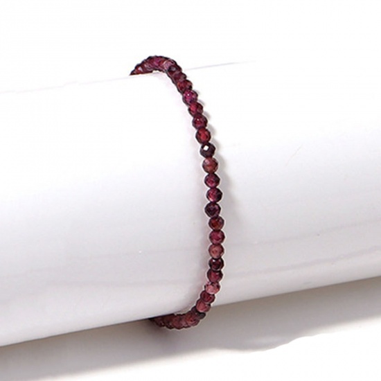 Image de Bracelets Raffinés Bracelets Délicats Bracelet de Perles en Améthyste Élégant ( Naturel ) Doré Prune A Facettes 22cm Long, 1 Pièce