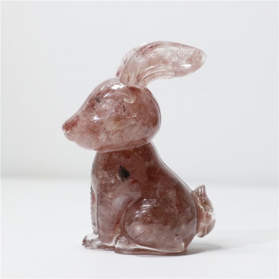 Bild von Erdbeerquarz ( Synthetisch ) Ostertag Verzierungen Hase Rotbraun 7.3cm x 5cm, 1 Stück