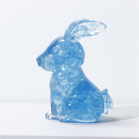 Bild von Aquamarin ( Synthetisch ) Ostertag Verzierungen Hase Azurblau 7.3cm x 5cm, 1 Stück