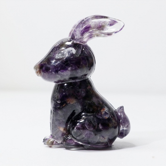 Bild von Amethyst ( Synthetisch ) Ostertag Verzierungen Hase Violett 7.3cm x 5cm, 1 Stück