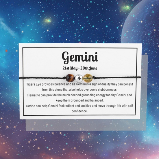 Immagine di Gemma Braccialetti Intrecciati Costellazione Gemelli Regolabile 30cm Lunghezza, 1 Pz
