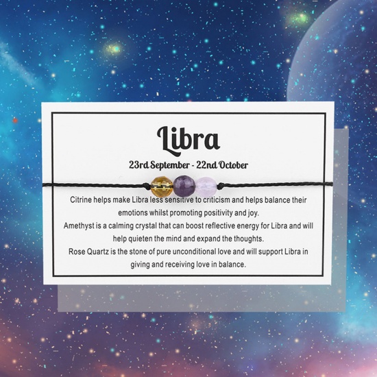 Immagine di Gemma Braccialetti Intrecciati Costellazione Libra Regolabile 30cm Lunghezza, 1 Pz