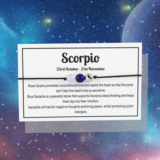 Immagine di Gemma Braccialetti Intrecciati Costellazione Scorpione Regolabile 30cm Lunghezza, 1 Pz