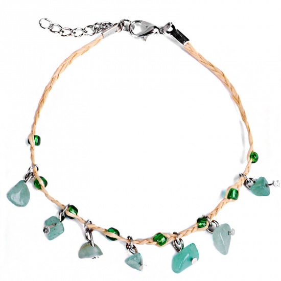 Immagine di Tanglin Giada Stile Bohemien Cavigliere Verde Scheggia di Perle 22cm Lunghezza, 1 Pz